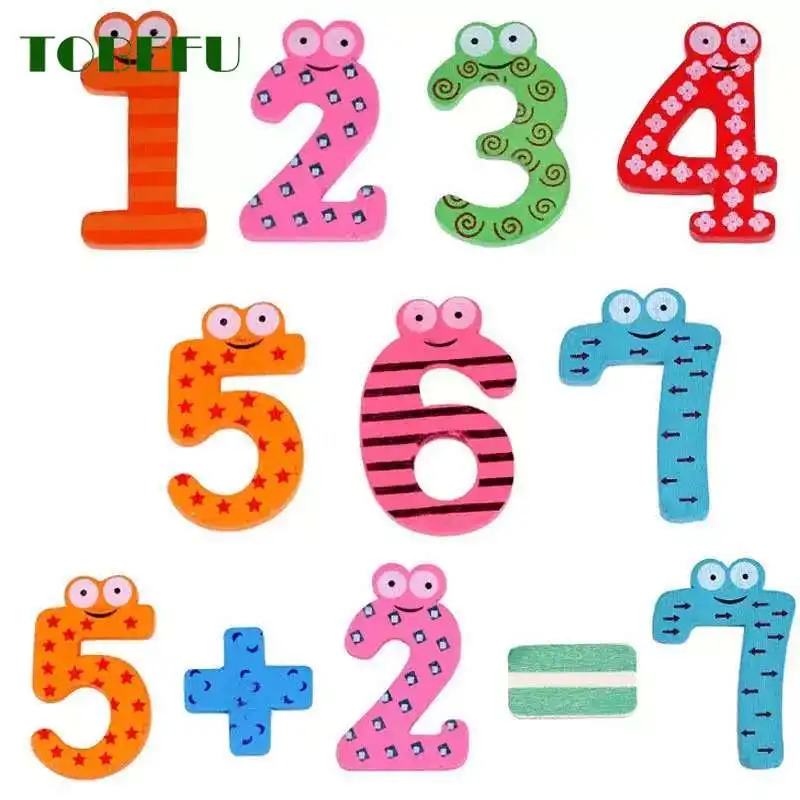 15 шт./компл. Монтессори Детские цифры холодильник Магнитные фигурки палочки