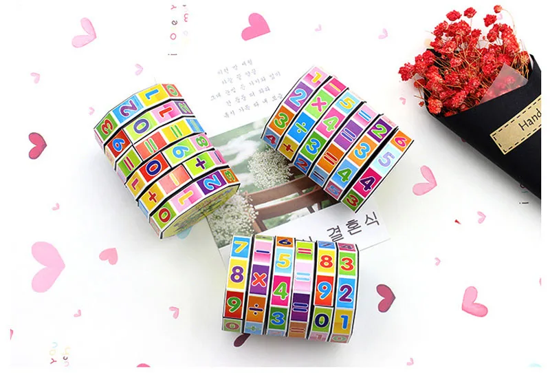 Child Learn digital cube toys Baby intellectual development Sudoku Color cartoon sticker Hand-eye coordination stress reliever