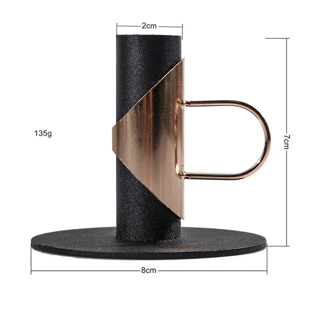 

2Pcs Ins Style Wrought Iron Candlestick Geometric Candle Holder Wedding Festival Decor Home Dinner Table Decoration Candle Shelf