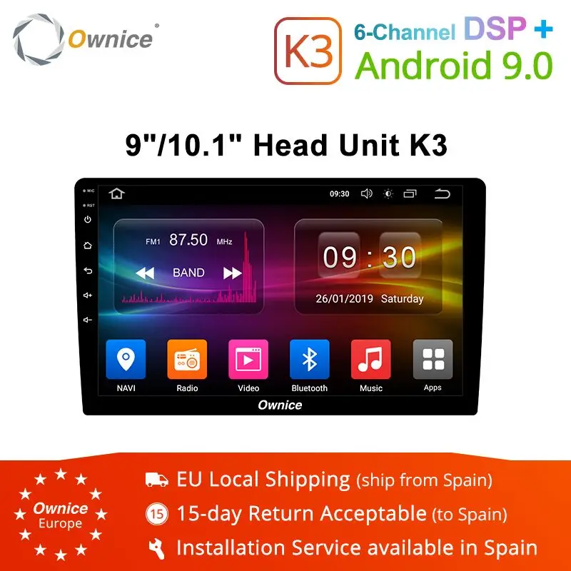 Автомобильный мультимедийный плеер Ownice K3 на Android 9 0 четыре ядра 2 ГБ + 16 Гб |
