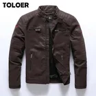 Высококачественная Мужская куртка из искусственной кожи, Зимние флисовые сохраняющие тепло Мотоциклетные Куртки из искусственной кожи, мужская куртка с вышивкой и несколькими карманами