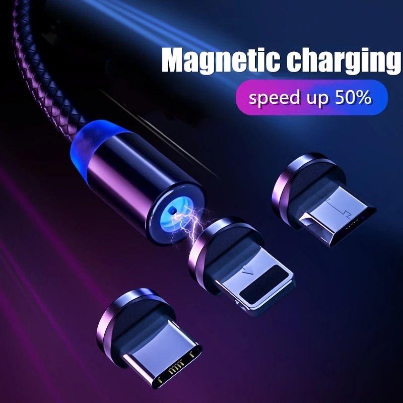 Магнитный USB кабель для зарядки и передачи данных для type-C IOS iPhone Android Micro USB кабель для быстрой зарядки и синхронизации данных для смартфонов