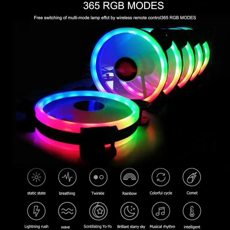 RGB Led вентилятор охлаждения 12 см кулер с пультом дистанционного управления радиатор водяного охлаждения ШИМ тихий вентилятор для ПК компьютера тихий игровой процессор
