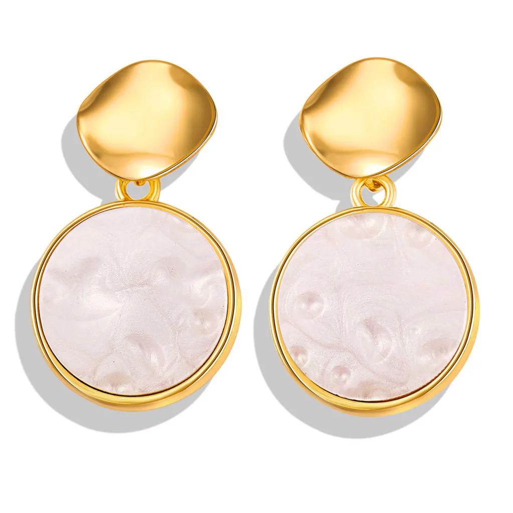 Женские акриловые серьги неправильной формы золотистые и металлические 50 * |