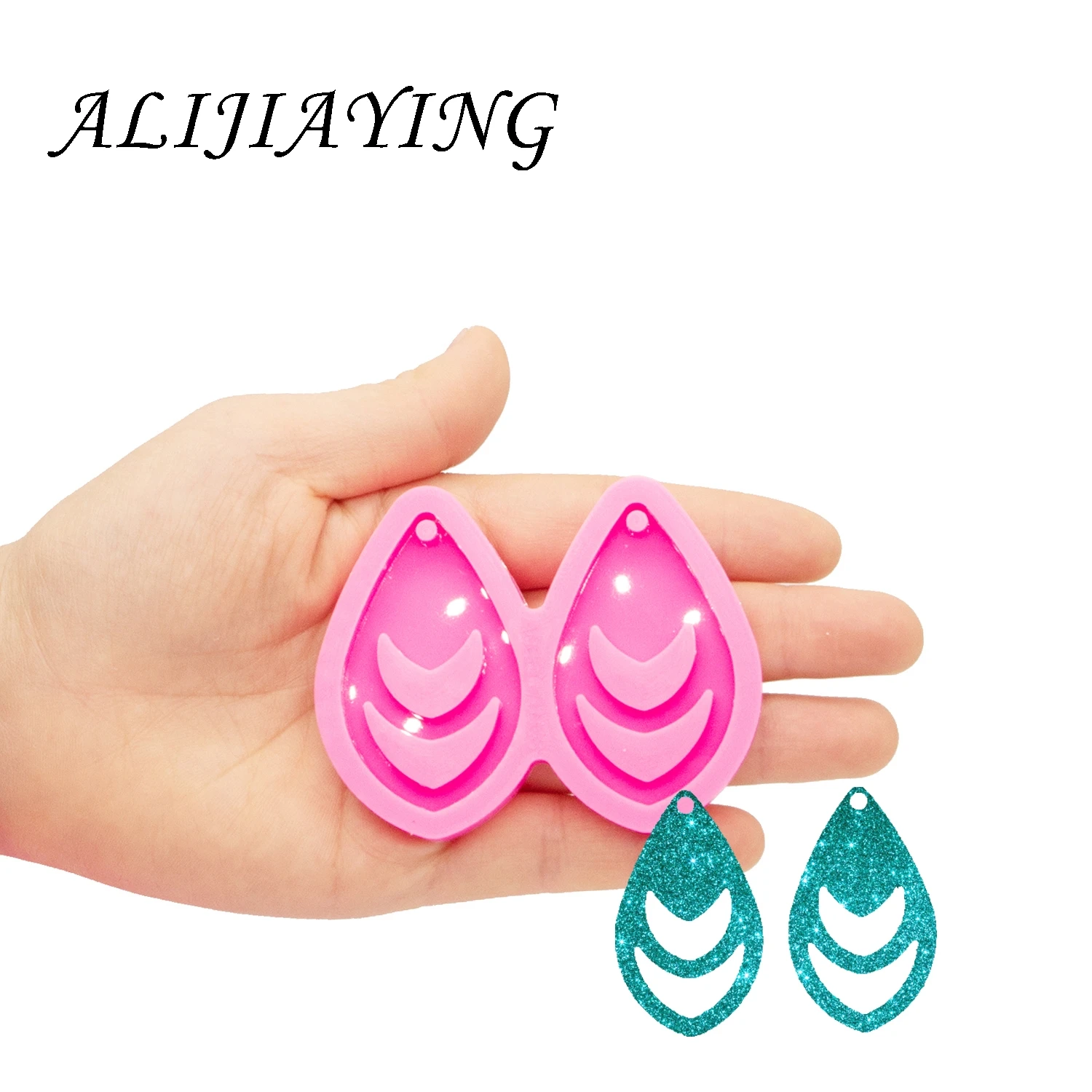 

Shiny Hollow lace Tear Drop Hoop Earrings Resin Molds Silicone Craft DIY Epoxy for Jewelry DY0431