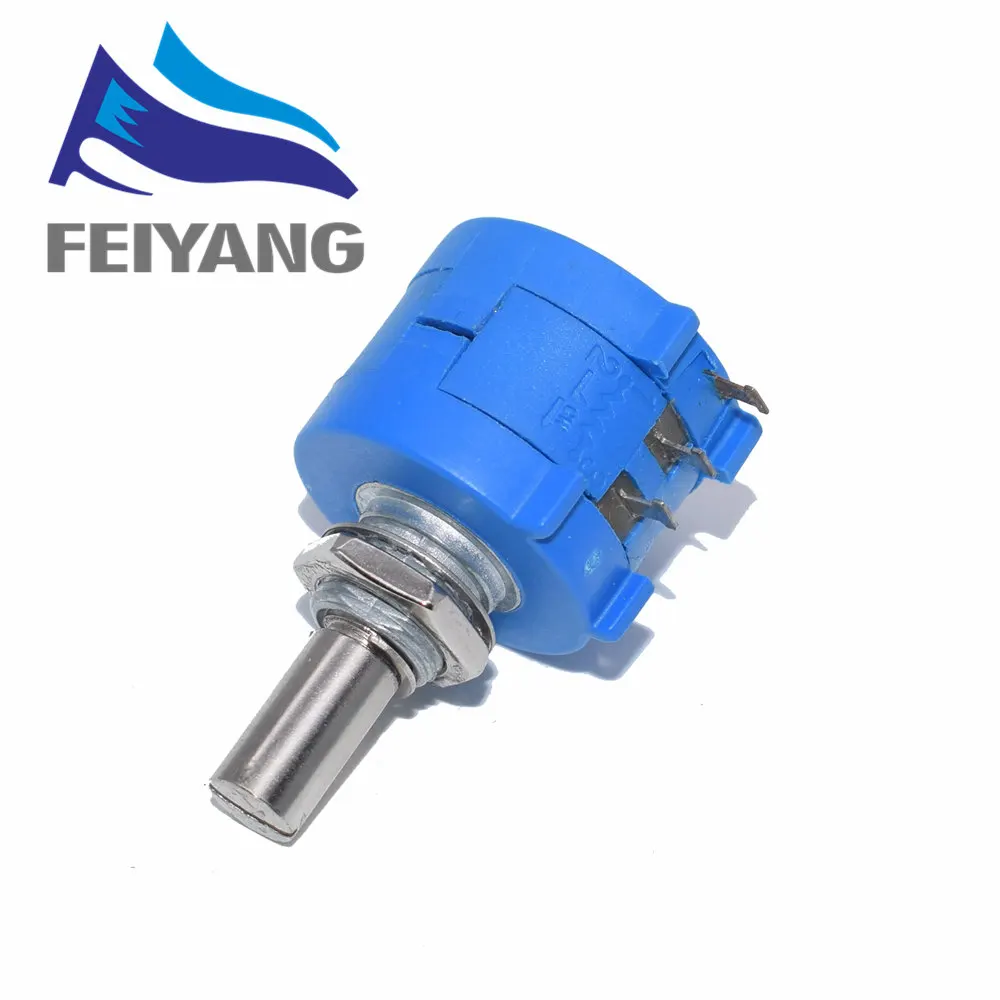 3590S-2-103L 3590S 10K ohm Precision Multiturn Potentiometer 10 Ring Adjustable Resistor+ Turns Counting Dial Rotary Knob