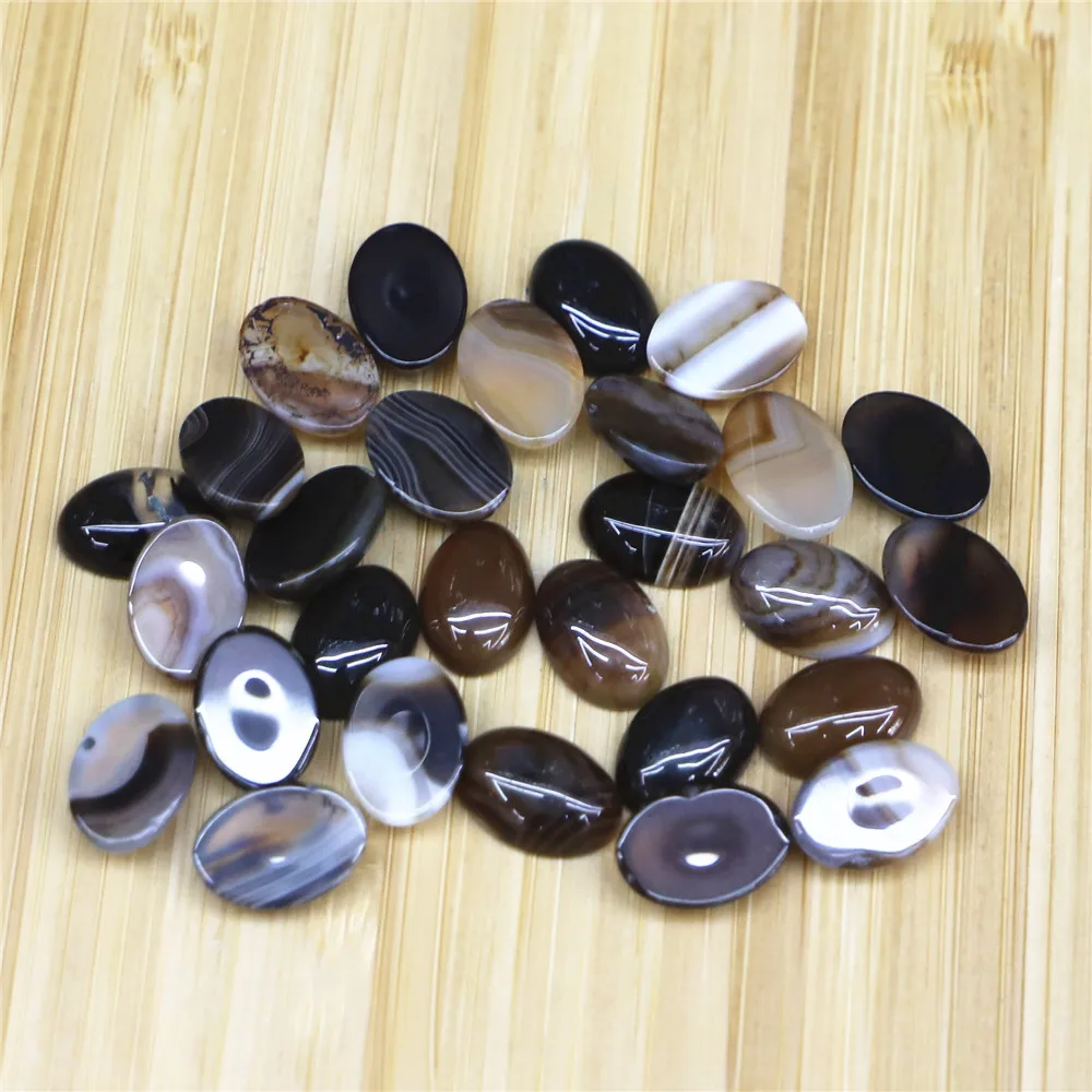 

30pcs/lot Mixed Natural Stone Oval CAB CABOCHON Agates Amethysts Rhodochrosite Malachite Beads for DIY Jewelry Making Findings