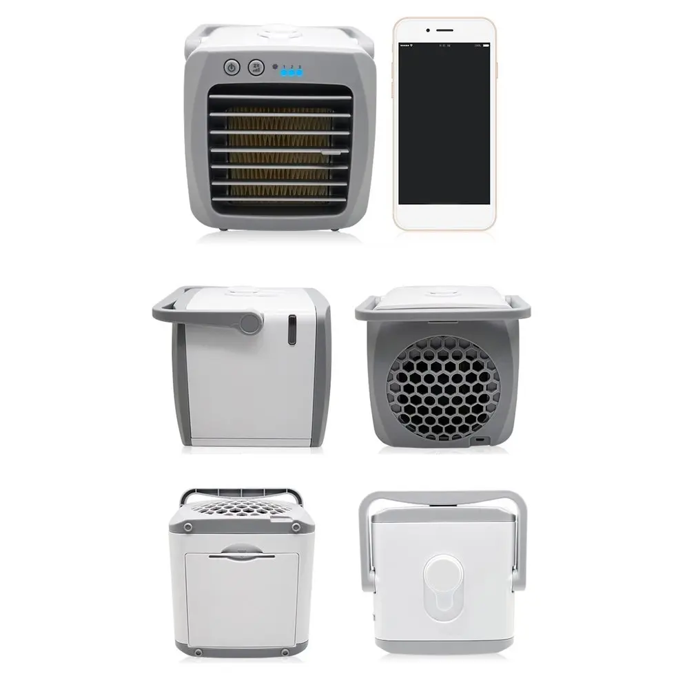 

7 Light USB Mini Portable Air Conditioner Air Cooler Fan Desktop Space Cooler Personal Space Air Cooling Fan For Room Home