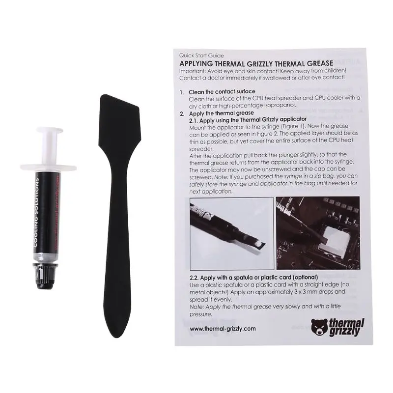 

Thermal Grizzly Kryonaut 1g for CPU AMD Intel Processor Heatsink Fan Compound Cooling Thermal Paste Cooler Thermal Grease X6HA