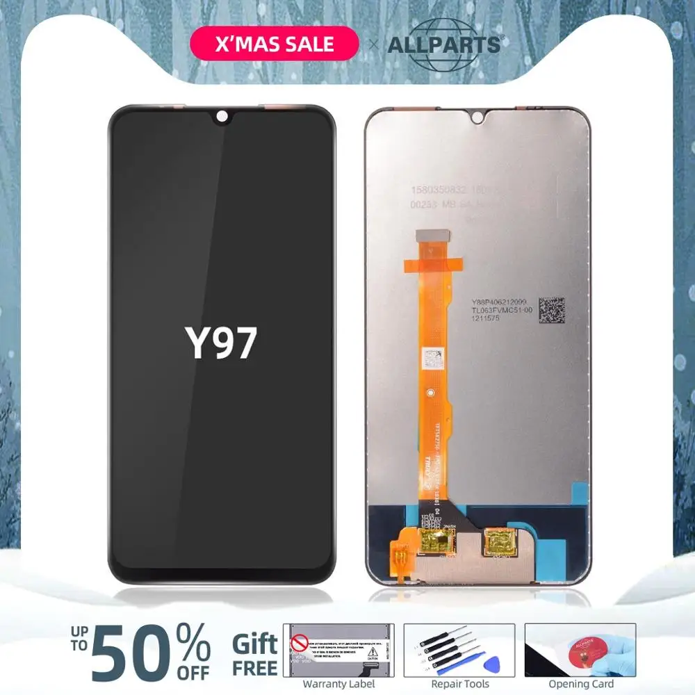 6,3 дюймов дисплей для Vivo Y97 ЖК-дисплей кодирующий преобразователь сенсорного экрана в сборе для Vivo Y97 дисплей Запасные части черный