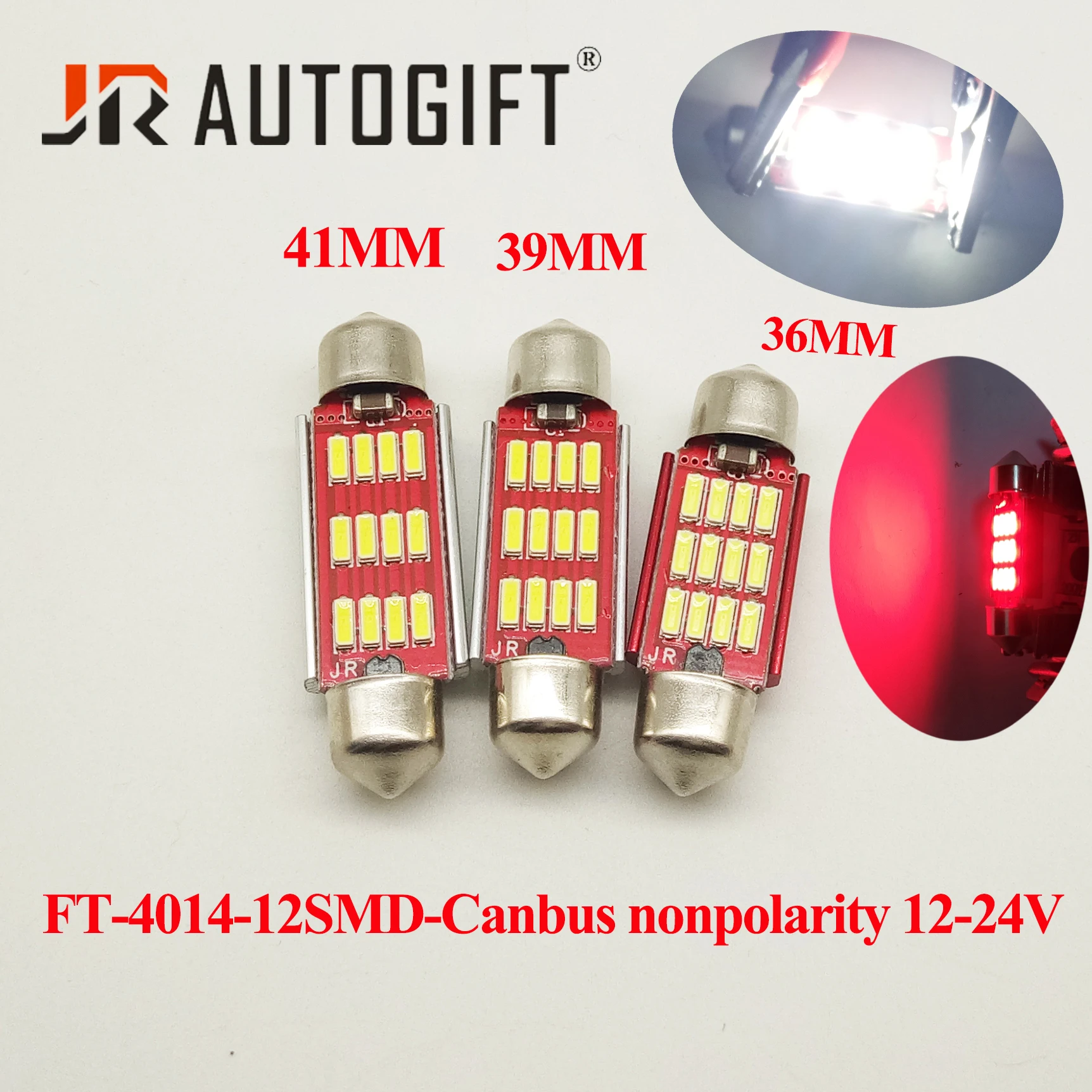 10x36 мм/39 мм/41 мм C5W C10W CANBUS Error Free автомобильный фестонный 12SMD 4014 светодиодный 12 24V