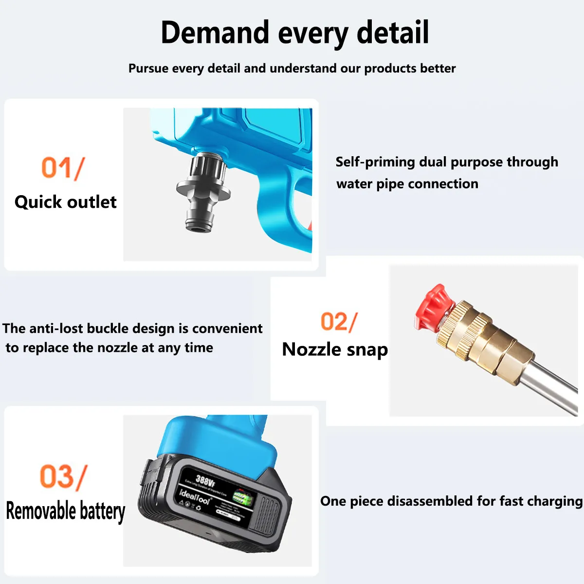 Дешево Беспроводной водяной пистолет высокого давления 18 в для мойки автомобиля, портативный генератор пены высокого давления для Makita, батарея 18 в