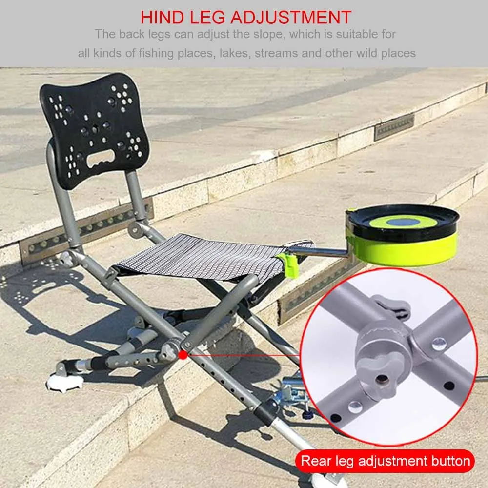 

Fishing Chair Outdoor Folding Chair Foot Drag Retractable Portable Chair for Camp Travel Beach Picnic Festival Hiking