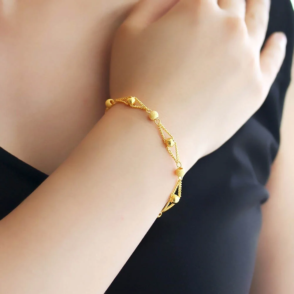 

Delysia King Women Trendy Gold-plated Bracelet Simplicity Frosting Bead Gifts for Friends