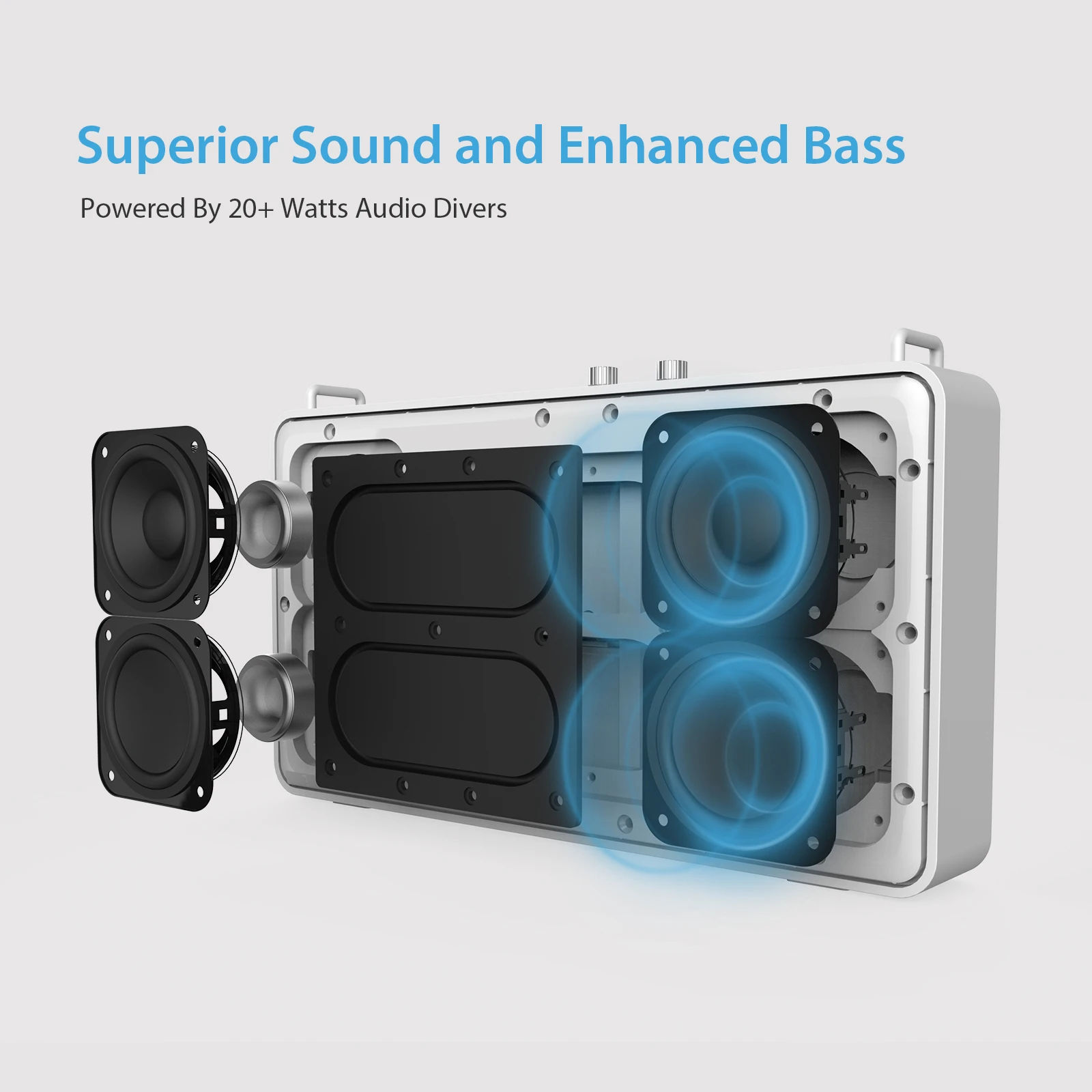 Портативный Bluetooth динамик GGMM E5 HD колонка с сабвуфером 6 драйверов AUX Wi Fi 20 Вт 15