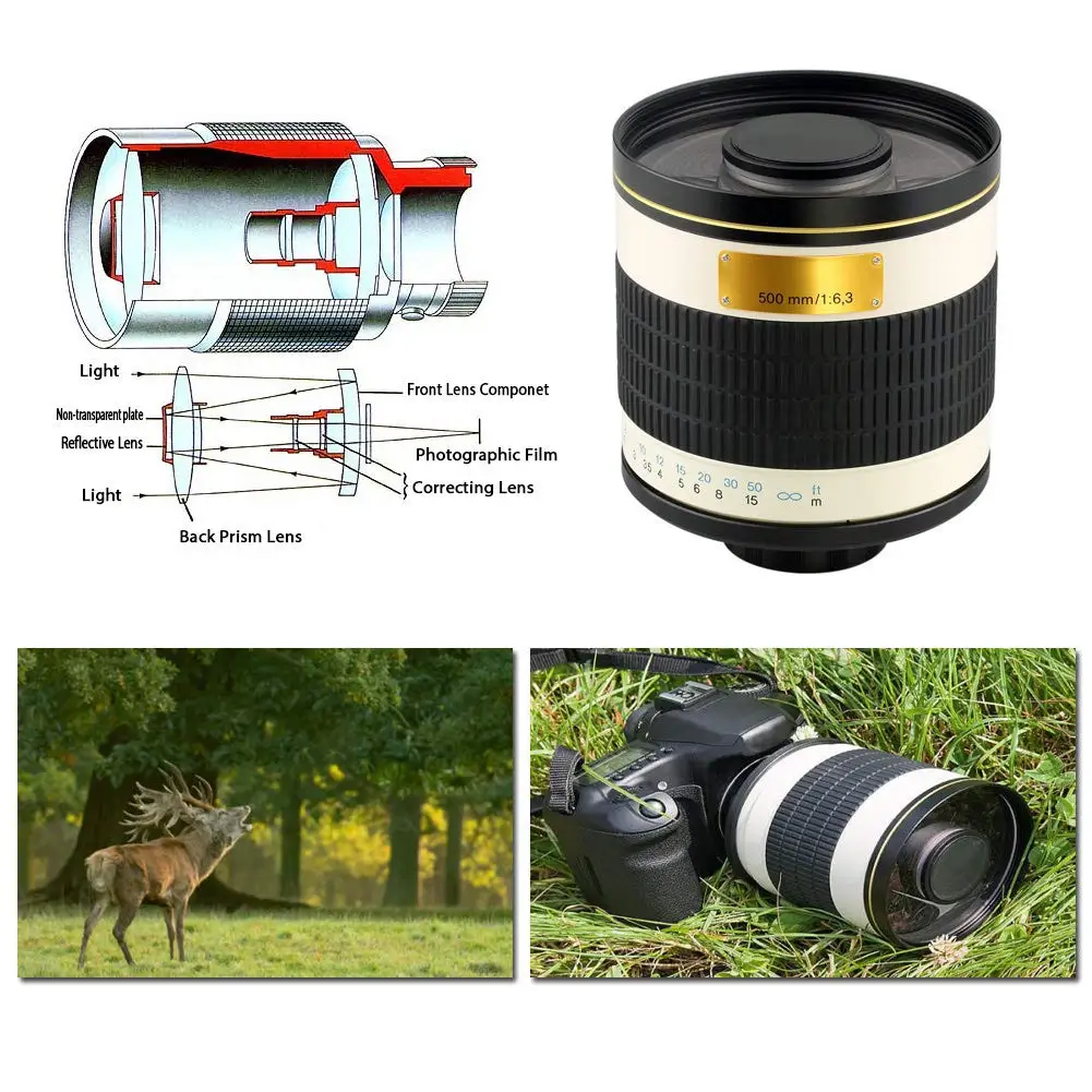 500 мм F/6,3 телефото зеркальный объектив+ T2 переходное кольцо для Canon Nikon Pentax sony Olympus Fuji GH5 X-T30 A7RIII DSLR камера