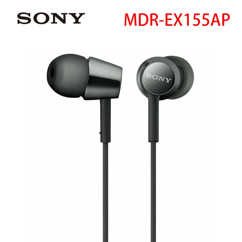 

Оригинальные наушники Sony MDR-EX155AP, универсальная стереогарнитура с микрофоном