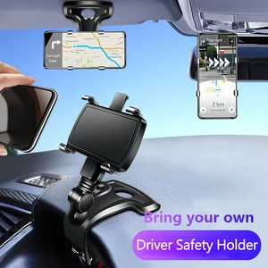 fonken dashboard car phone holder hud navigation 46 5 smartphone support in car sun visor rearview mirror mobile cilp stand free global shipping
