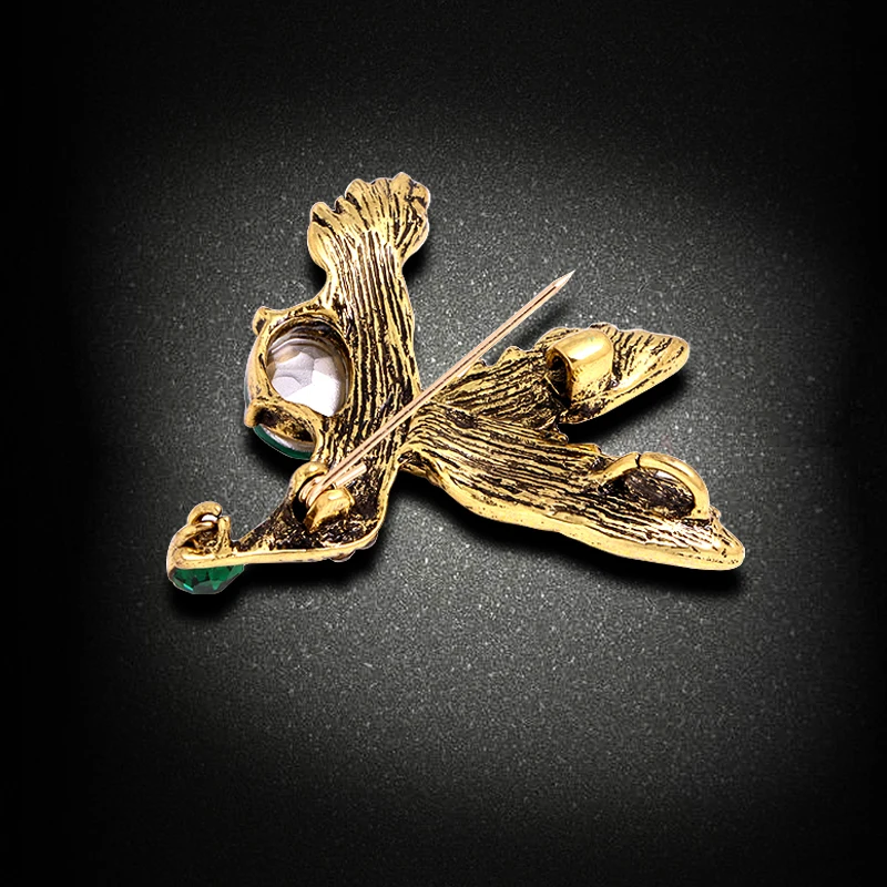 

Wuli&baby Green Crystal Bird Brooches Women Unisex Vintage Rhinestone Bird Office Casual Brooch Pins Gifts