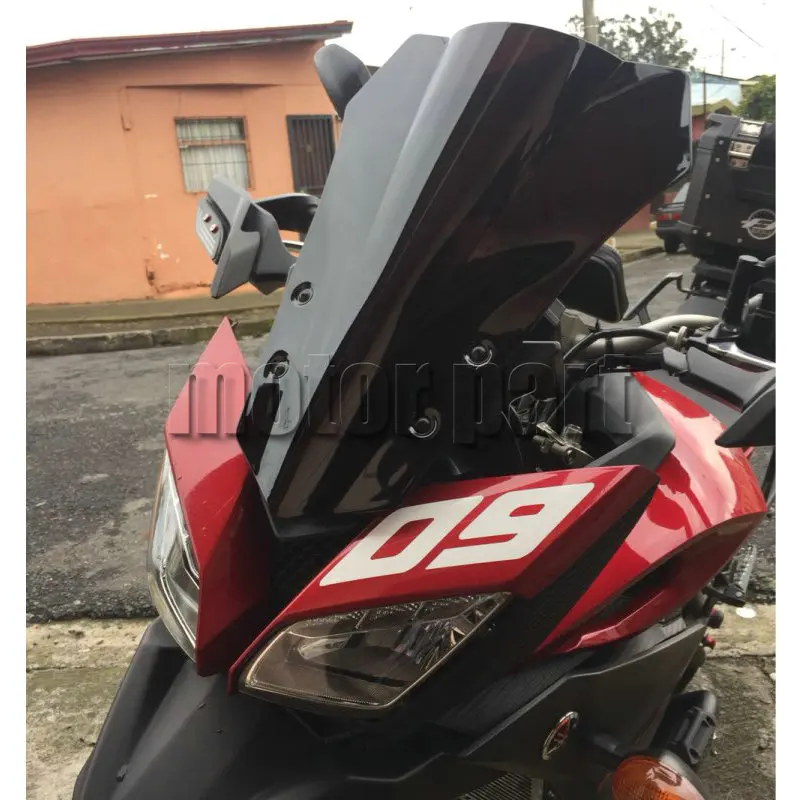 Мотоцикл двойной пузырь лобовое стекло ветер экран для Yamaha FJ 09 FJ09 MT09 MT-09 Tracer дым черный Иридиум - Цвет: Black