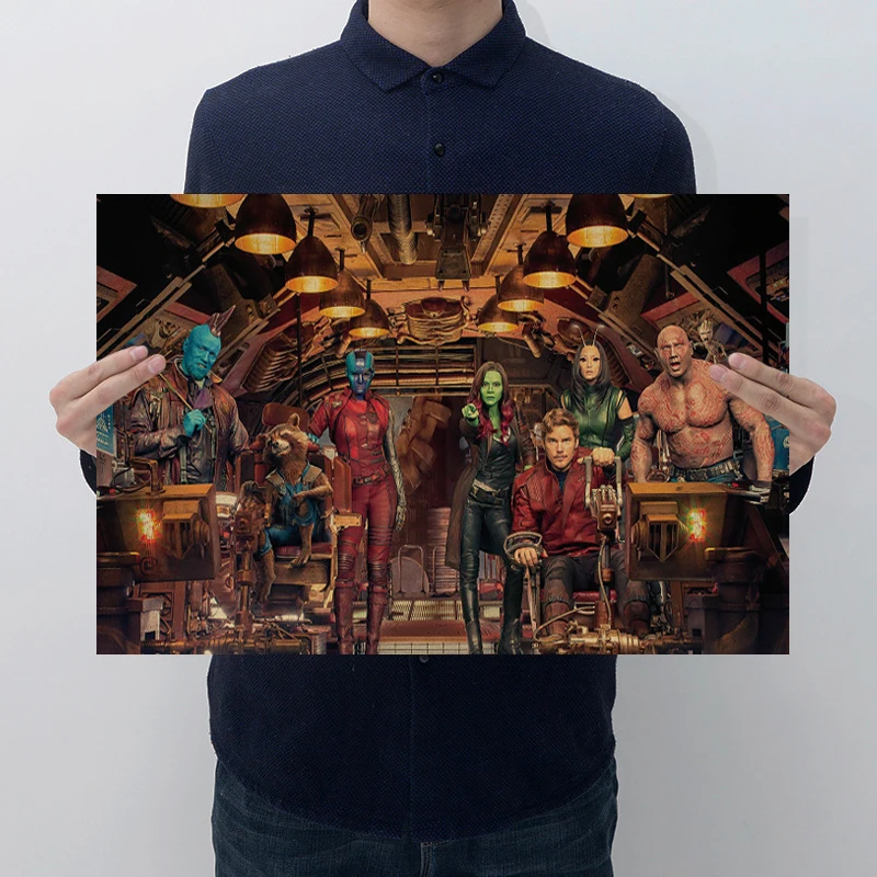 

Guardians of The Galaxy Poster Movie Vintage Kraft Paper Poster Decorative Paintings House Character Collection Wall Art Picture