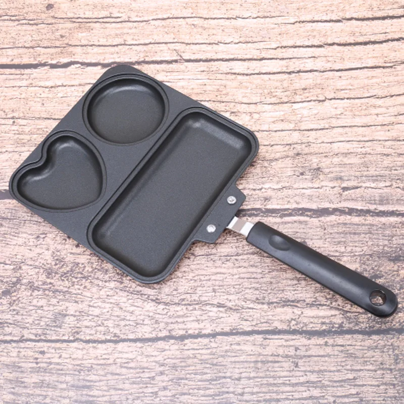 Кухонная сковорода с 3 отверстиями для яиц блинов стейков|Сковороды| |