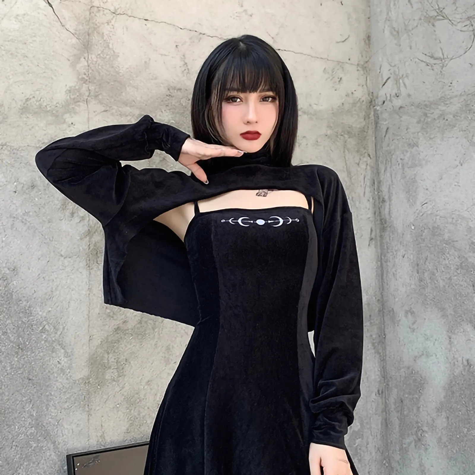 Женский топ с высоким воротником темно синий Повседневный Топ длинным рукавом