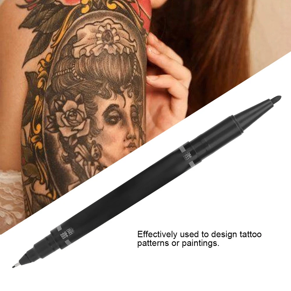 

Clearance 10Pcs Double-headed Tattoo Marker Pen Permanent Makeup Eyebrow Microblading Tattoo Piercing Positioning Marker Pen