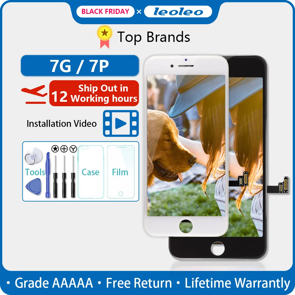 LEOLEO 10 шт./лот белый и черный качество AAAAA Совершенно новый для iPhone 7 7G i7 4 ''ЖК