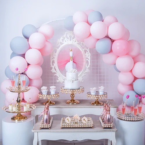 8pcs in set Жемчужный десертный стол Дисплей Стенд украшение Свадьба День рождения кованого железа торт полка многослойная 2 яруса лоток - Цвет: 8pcs in set