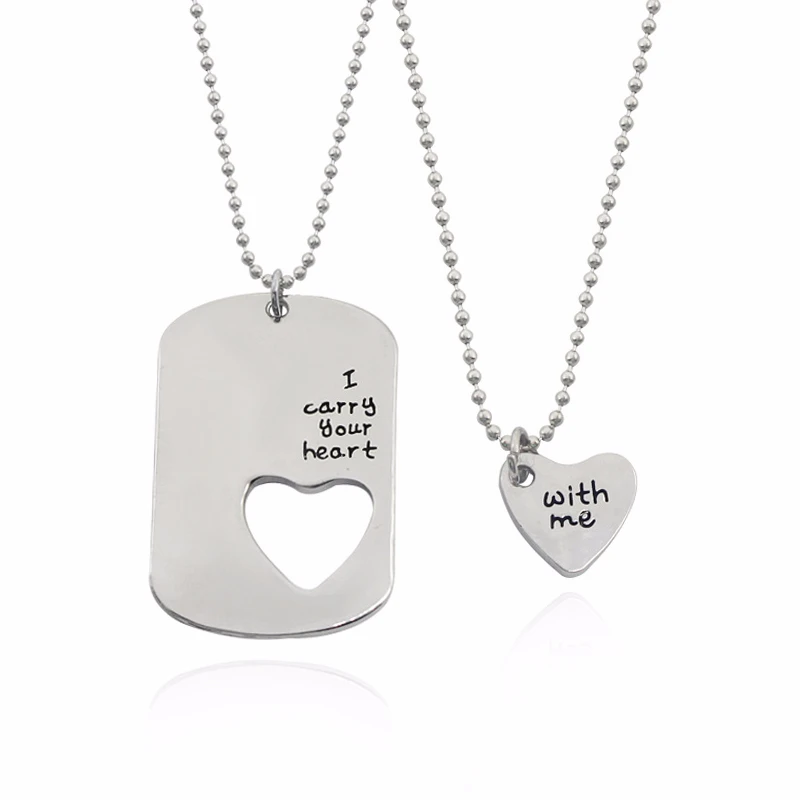 Комплект из 2 предметов серебряные ожерелья с сердечком и надписью Best Friends Forever