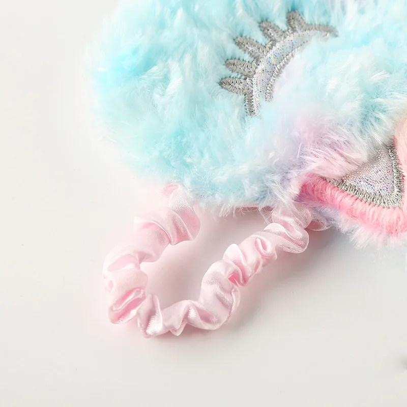 Детская маска для сна глаз с единорогом плюшевая мультяшная 3D повязка на глаза