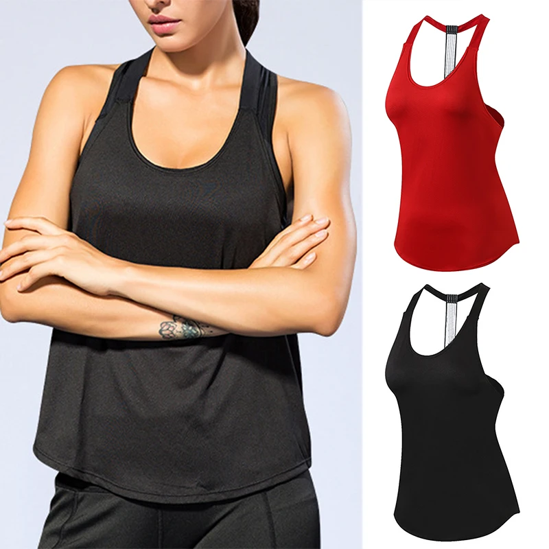 

Women Scoops Neck Racerback Quick Dry Strappy Athletic Workout Tank Top Vest MC889