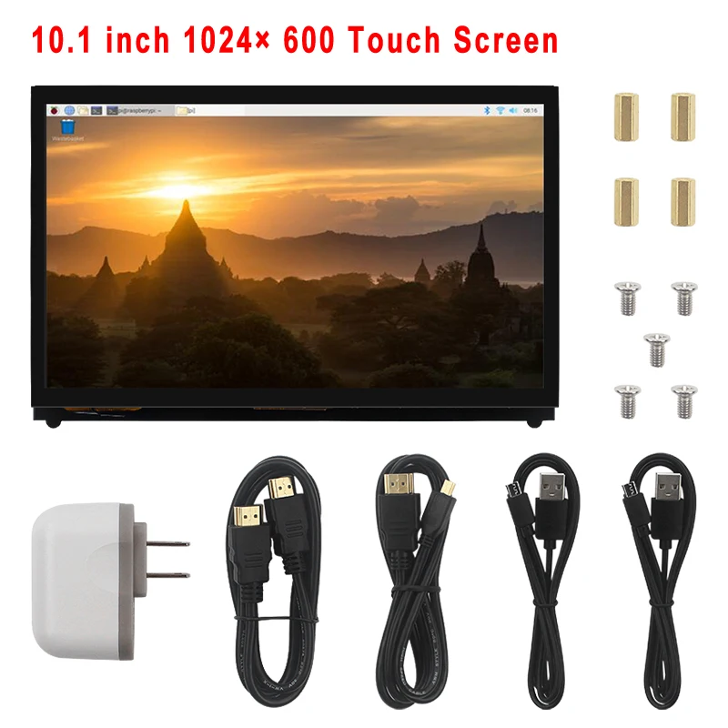 Емкостный сенсорный ЖК-экран для Raspberry Pi 4 Model B 10 1 дюйма 1024x600 4B/3B +/3B/Zero/PC/Jetson Nano |