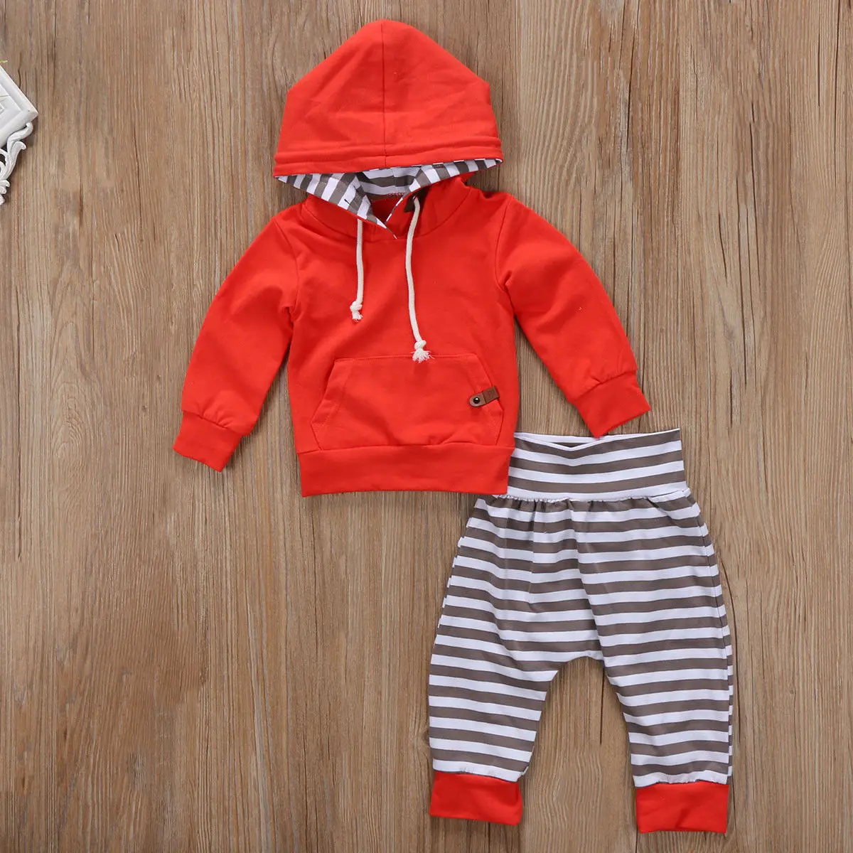 0-24 Month Autumn Warm Newborn Baby Boy 2pcs Set Kids Boys Tops Hoodie T-shirt+Shorts Pants Outfits Clothes Sets |