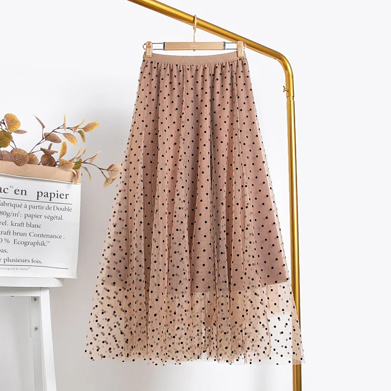 Длинные фатиновые Миди-юбки женские 2021 летняя юбка из эластичного материала с