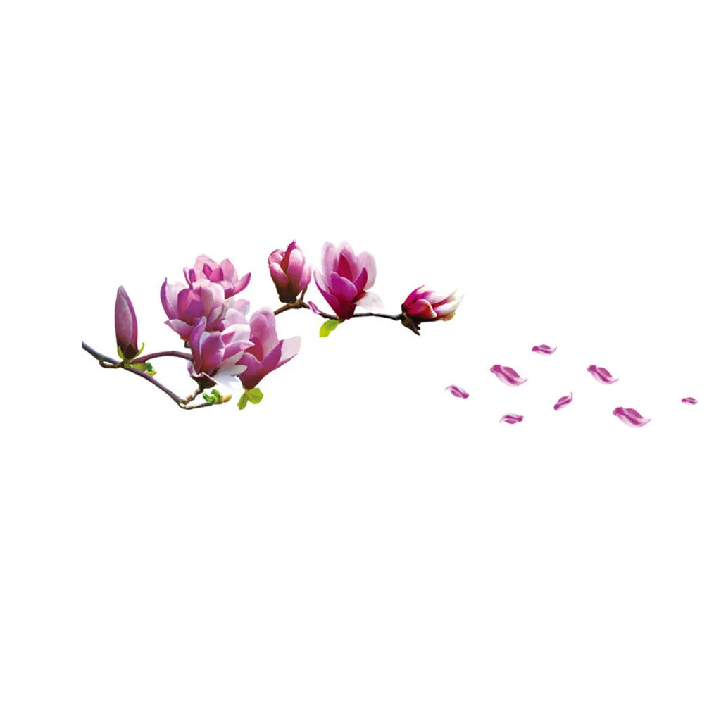 

Magnolia Flower Home Household Room Wall Sticker Mural Decor Decal Removable New Kitchen Bathroom Decor 2021 Hot Sale #632