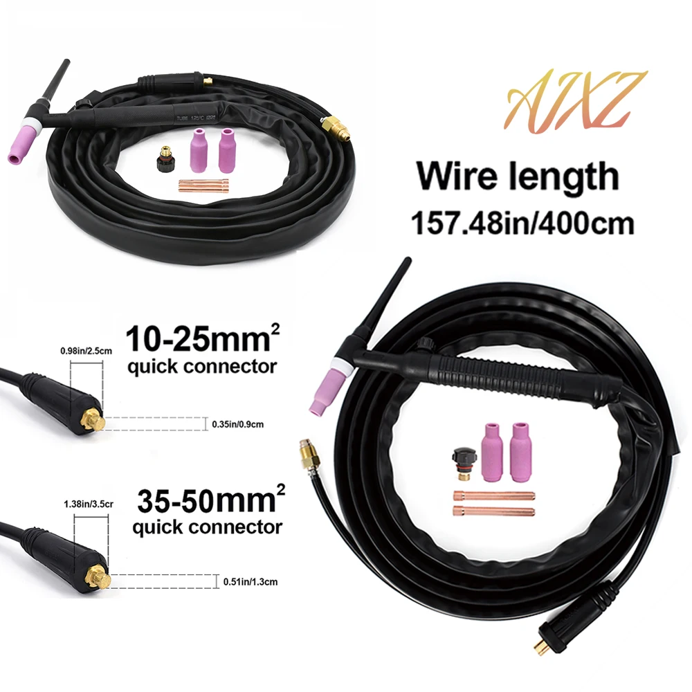 AIXZ TIG сварочный пистолет WP17V Tig фонарь WP26V и формирующая листы для кровли 4 м кабель