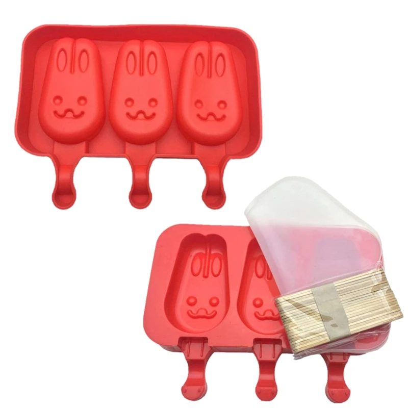 Домашние силиконовые формы для мороженого с крышкой палочка от 3x полости льда 100x