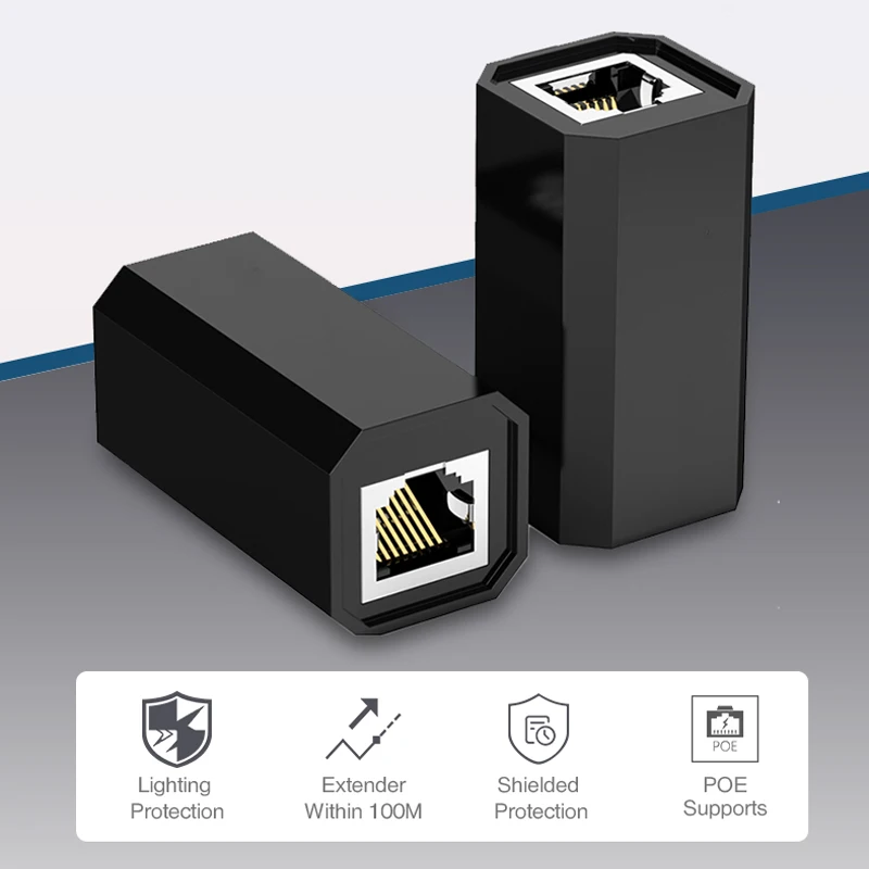 Сетевой соединитель RJ45 Cat7/6/5e Ethernet адаптер 8P 8C кабельный удлинитель для LAN