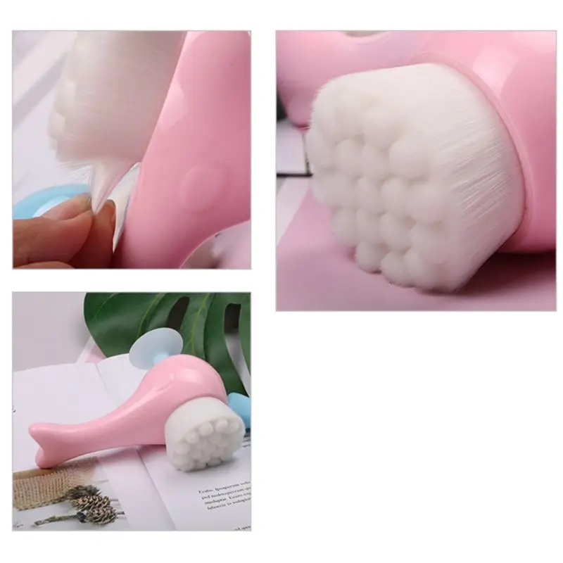 Милая Водонепроницаемая ручная Очищающая щетка в форме Кита с присоской мягкий