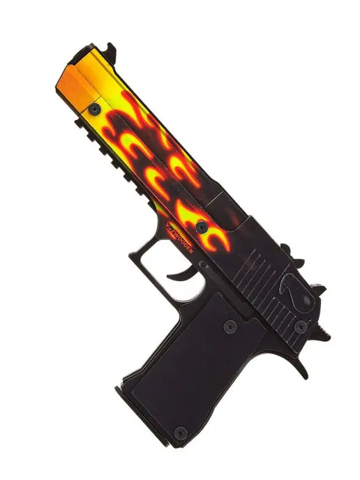 Деревянный детский игрушечный пистолет Active Дезерт Игл / Дигл (Desert Eagle) Пламя