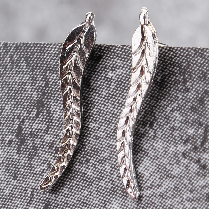 Fashion Personality Metal Leaf Simple Ear Sweep Wrap Gold Color Climber Leafs Clip Cuffs Earrings | Украшения и аксессуары