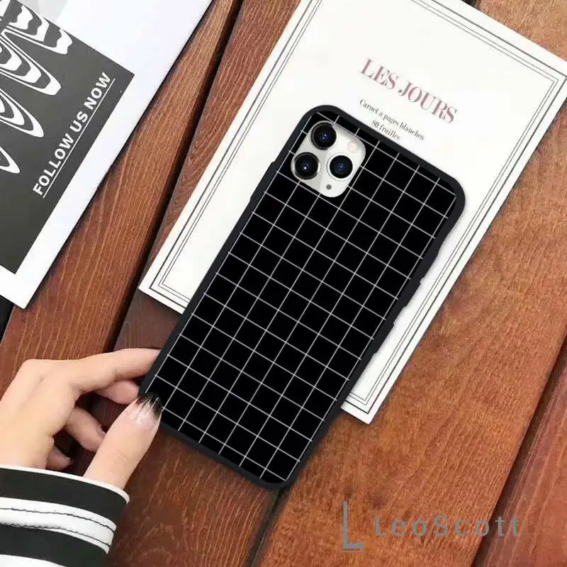 

Cartoon Grid Phone Cases for iPhone 11 12 pro XS MAX 8 7 6 6S Plus X 5S SE 2020 XR Soft silicone