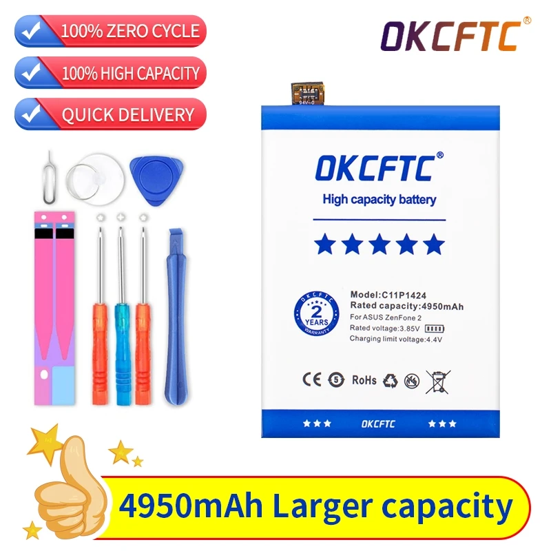 OKCFTC оригинальный сменный аккумулятор для телефона C11P1424 4950 мАч Asus ZenFone 2 ZE551ML ZE550ML