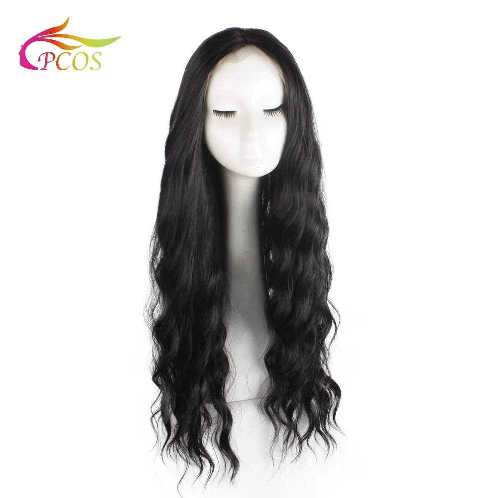 

26 Inch Loose Deep Wave Middle Part Wig 13x1 Lace Front Synthetic Lace Wigs for Black Women