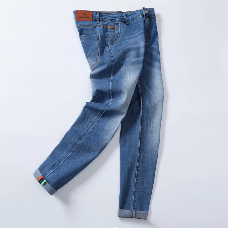 2020 New Jeans Men Fashion Casual High Quality Embroidery Straight Leg Thin Sofeten Stretching Cotton Big SIZE 28-38 | Мужская одежда