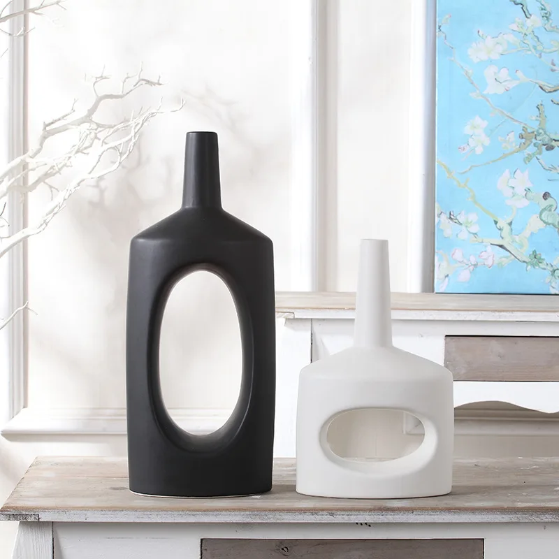 

Black and white minimalist modern simple model room living room home decoration creative crafts vase ornaments