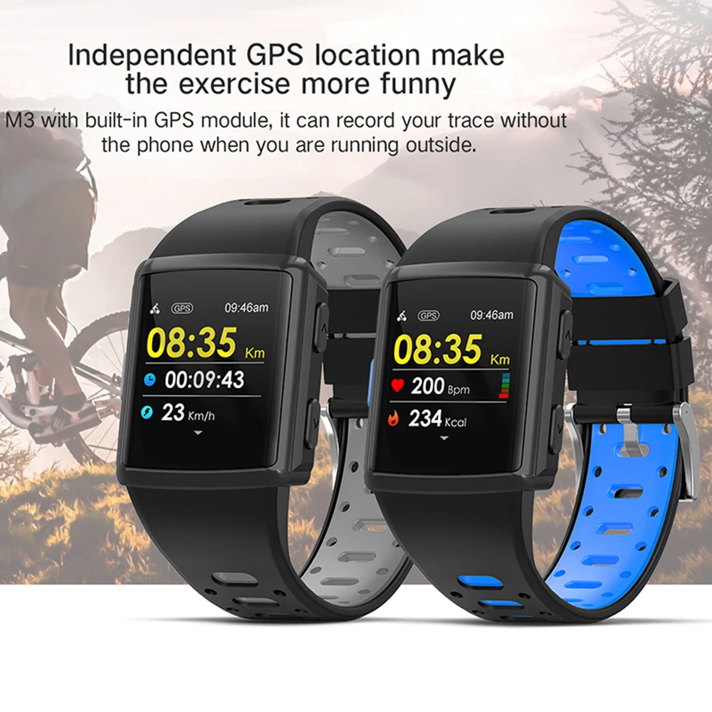 Смарт часы Mixace M3 с сенсорным цветным экраном IP68 пульсометром и GPS|Смарт-часы| |