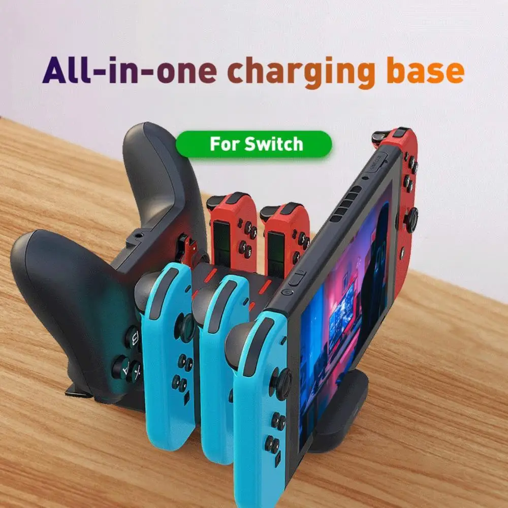

6 in 1 Nintendo Switch Charging Dock Charging Base with Charging Indicator Multifunctional Docking Station Charger
